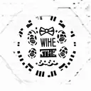 A dotwork tattoo of a cinema ticket stub with the words 'That's what she said' written on it, surrounded by cats and coffee beans. tattoo design idea