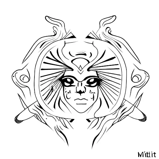 empty eyes with eyeliner tattoo design idea