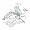 crane flying tattoo design idea