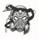 Crane diving mask tattoo design idea