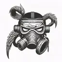 Crane diving mask tattoo design idea