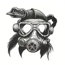 Crane diving mask tattoo design idea