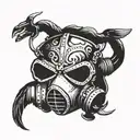 Crane diving mask tattoo design idea