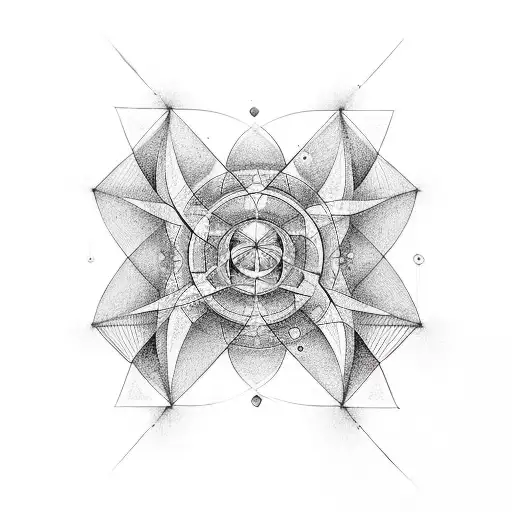 sacred geometry hands tattoo design idea