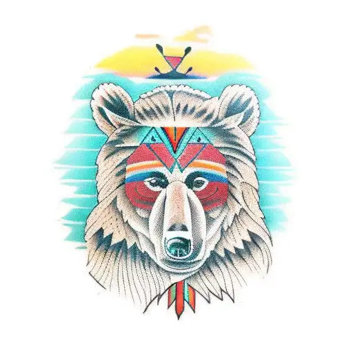 Native American bear tattoo design idea