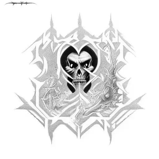 A tattoo design featuring a paranoid figure from Black Sabbath's album cover tattoo design idea