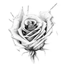 rose wrapped in barbed wire tattoo design idea