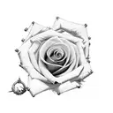 rose wrapped in barbed wire tattoo design idea