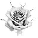 Barbed Wire wrapped Rose  tattoo design idea