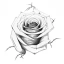 Barbed Wire wrapped Rose  tattoo design idea