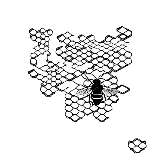Bee and honeycomb tattoo design idea