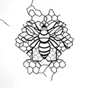 Bee and honeycomb tattoo design idea