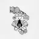Bee and honeycomb tattoo design idea