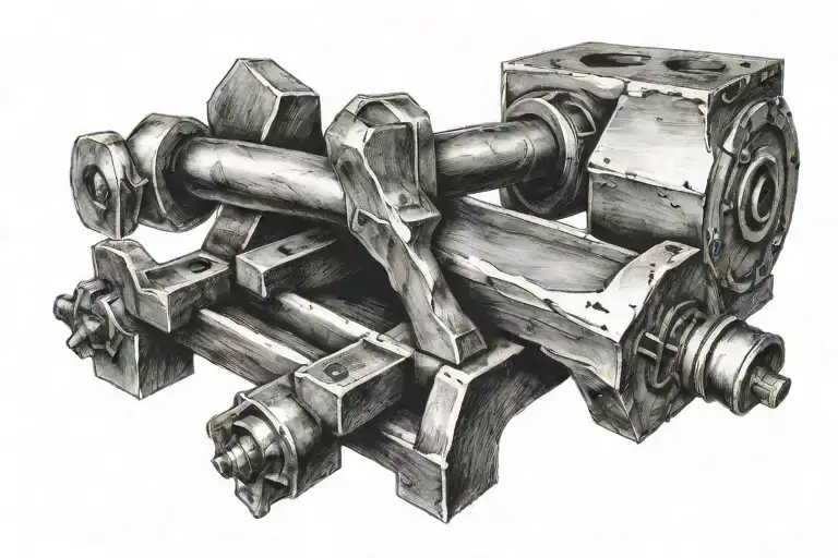 three spikes and an anvil. iron sharpens iron tattoo design idea