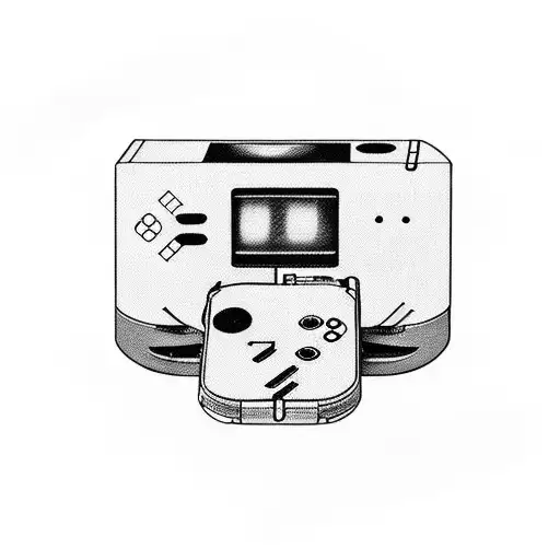 basquiat style limbo game boy tattoo design idea