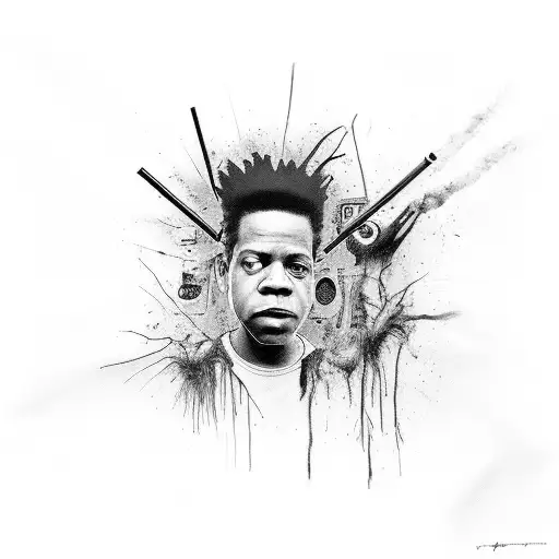 basquiat style limbo tattoo design idea