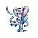 elephant in cheerleading uniform tattoo design idea