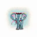 elephant in cheerleading uniform tattoo design idea