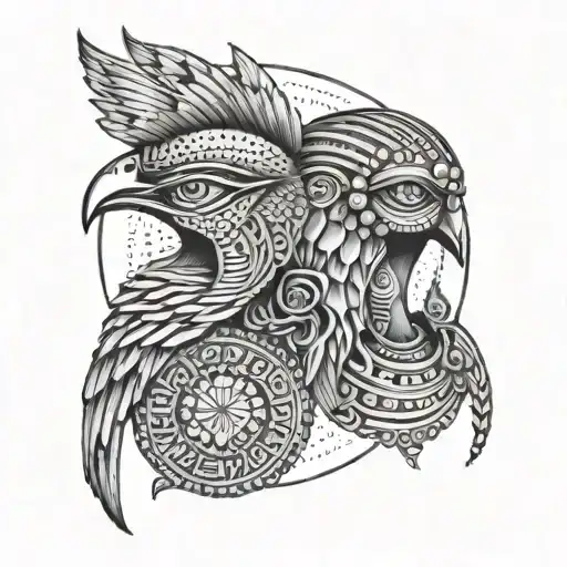 Horus and Nyx tattoo design idea