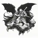 epic battle scene tattoo design idea