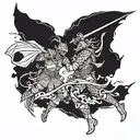 epic battle scene tattoo design idea