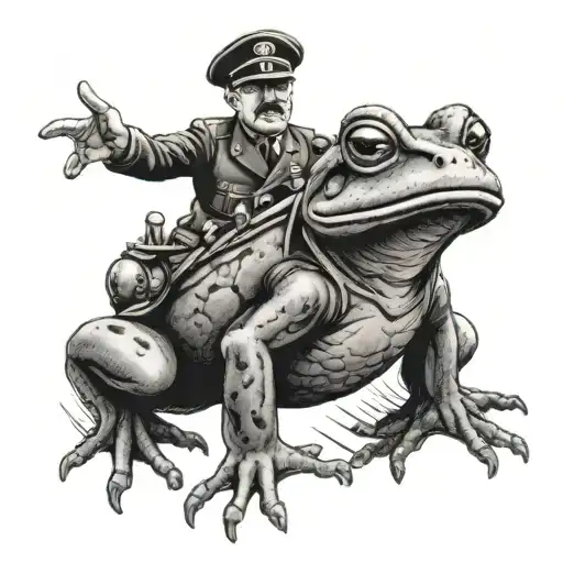 hitler riding a frog tattoo design idea