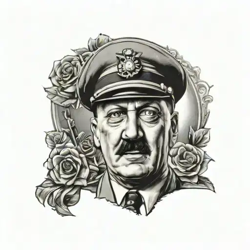 hitler in pin up tattoo design idea