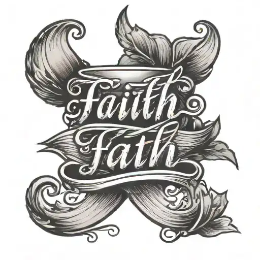a candle with word faith on the side in cursive tattoo design idea