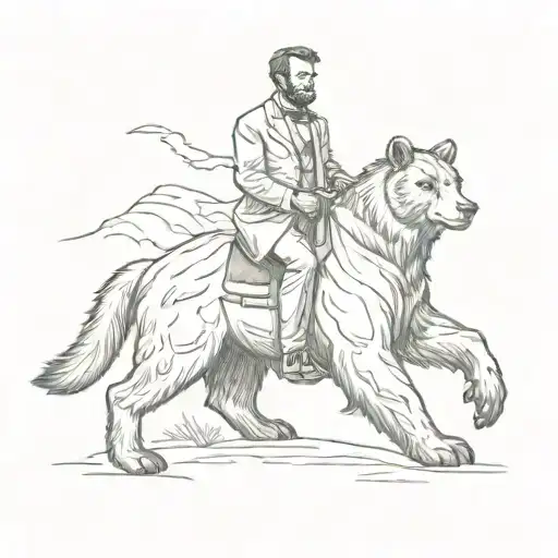 Abraham Lincoln riding a grizzly bear tattoo design idea