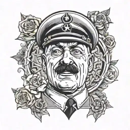 hitler in pin up tattoo design idea