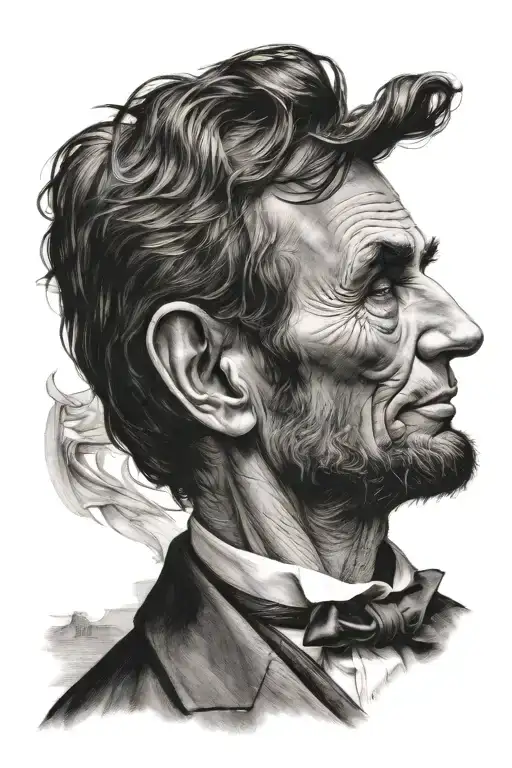 Abraham Lincoln in the "paint me like one of your French girls" pose tattoo design idea