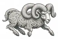 an anthropomorphic ram tattoo design idea