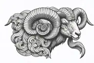 an anthropomorphic ram tattoo design idea