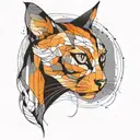 completely black cat tattoo design idea