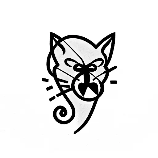Pink panther as devil tattoo design idea