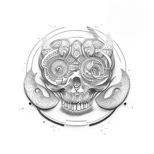 espelho com conchas tattoo design idea
