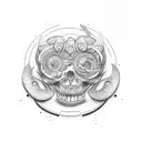 espelho com conchas tattoo design idea