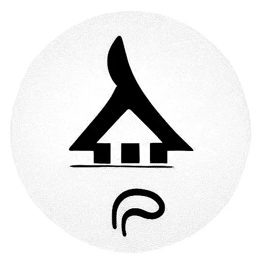 A question mark shaped house tattoo design idea