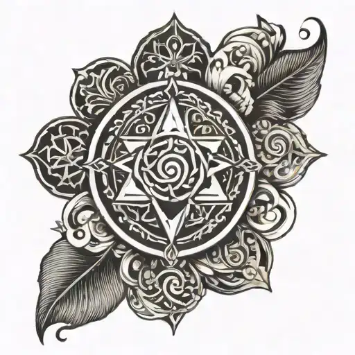 meditation symbols representing positivity  tattoo design idea