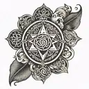 meditation symbols representing positivity  tattoo design idea