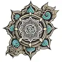 meditation symbols representing positivity  tattoo design idea