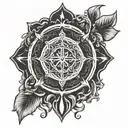 meditation symbols representing positivity  tattoo design idea
