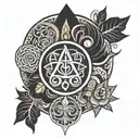 meditation symbols representing positivity  tattoo design idea