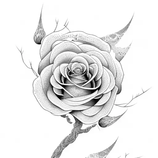  willow tree and rose tattoo design idea