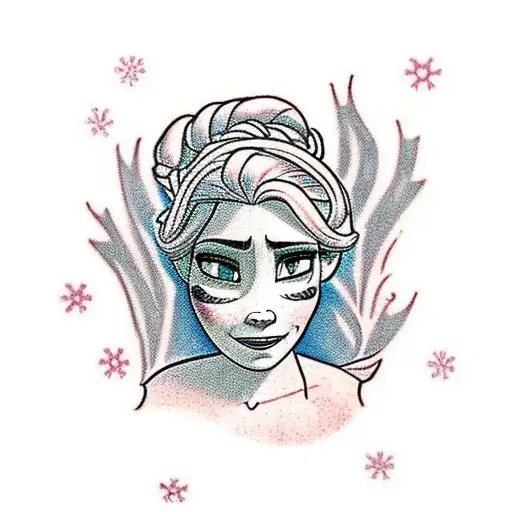I want the text “josefina” surrounded by the ambient of the movie frozen tattoo design idea
