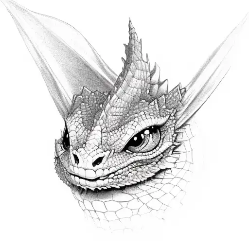 cute baby dragon  tattoo design idea