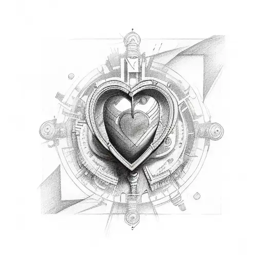 Cyper heart y2k tattoo tattoo design idea