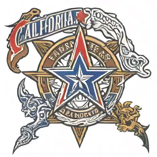 California and texas rangers logo tattoo design idea