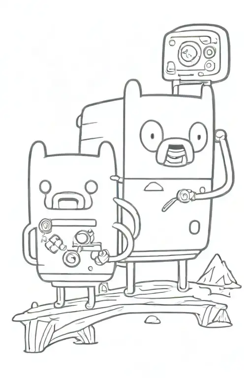 finn jake an bmo adventure time tattoo design idea