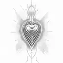 live heart beat beginning with name Lea and ending with the name Iva tattoo design idea